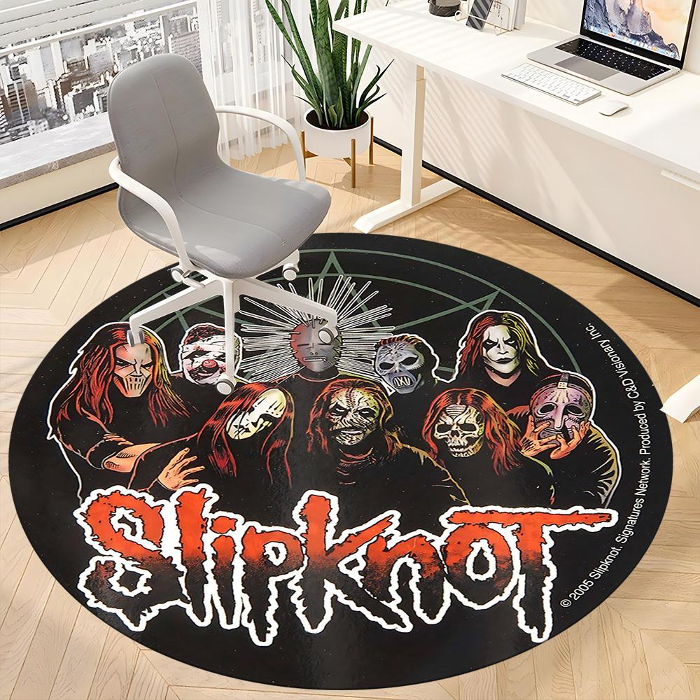 1 шт. Ковер с символикой группы Slipknot, Круглый, Нескользящий, Прочный, Большого размера, Офисный ковер, Подходит для офиса,yy250908027