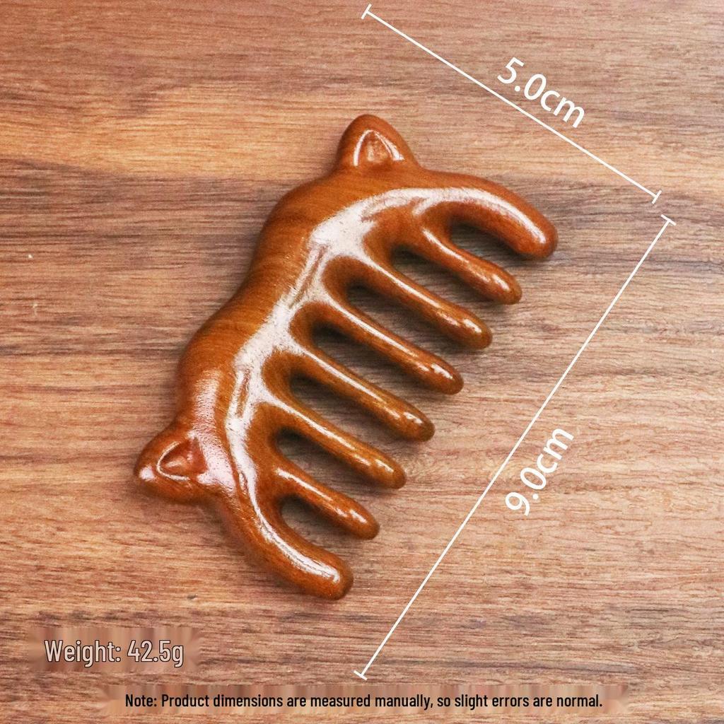 Массажная расческа из сандалового дерева: Портативный деревянный гребень для головы и меридианов сувенир