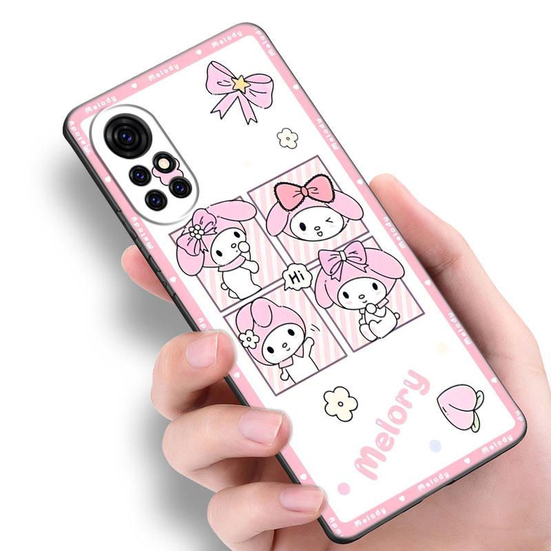 Силиконовый чехол Kuromi Melody Black для телефона Honor 70 90 Lite X40 GT X50 i X5 Plus X6A X6S X7A X8A X8B X6 X7 X8 X9 4G X9A X9B 5G