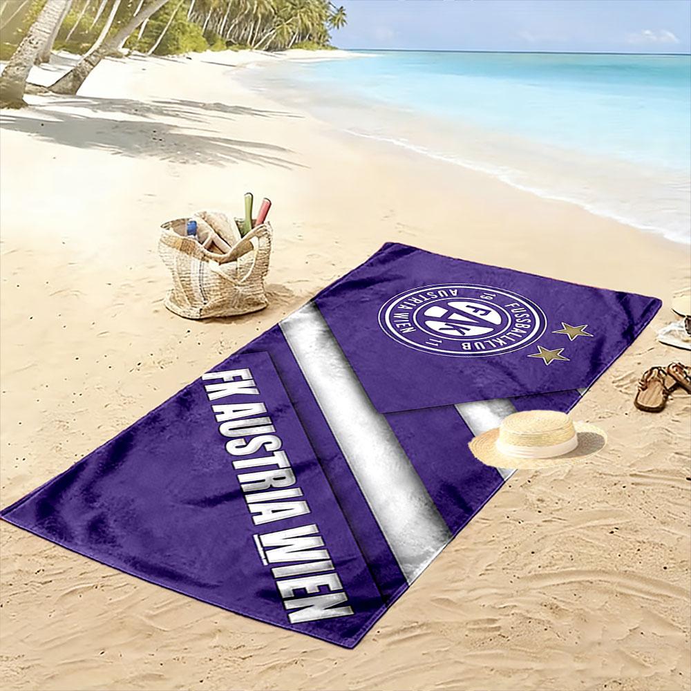 Beach Towel with FK Austria Wien Club Badge, Quick Dry Lightweight, Ultra Soft Absorbent, for Vacation Pool Gift