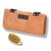 KONGPEN Roll Scissor Case Натуральная кожа 12 Pig Hair Brush Парикмахерский ножничный чехол Сумка для ножниц Складная портативная кожа (Светло-коричневый)