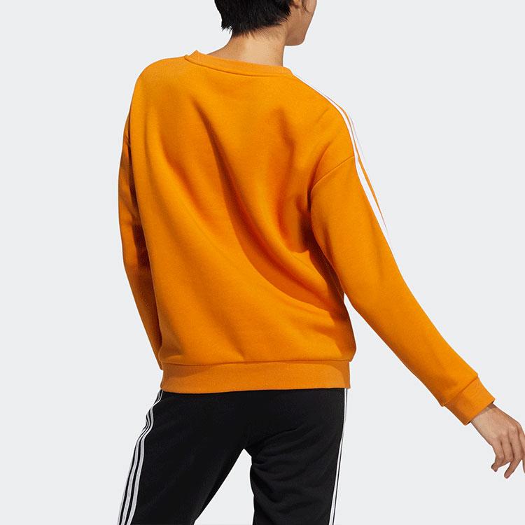 adidas Нео-логотип с принтом и полосками по бокам, свитер с круглым вырезом, женская толстовка, цвет оранжевый, желтый HG9051