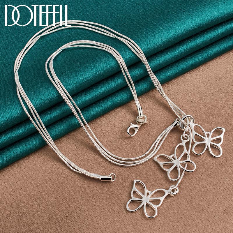 Змеиная цепочка, ожерелье-бабочка, серебряный подарок, романтические украшения