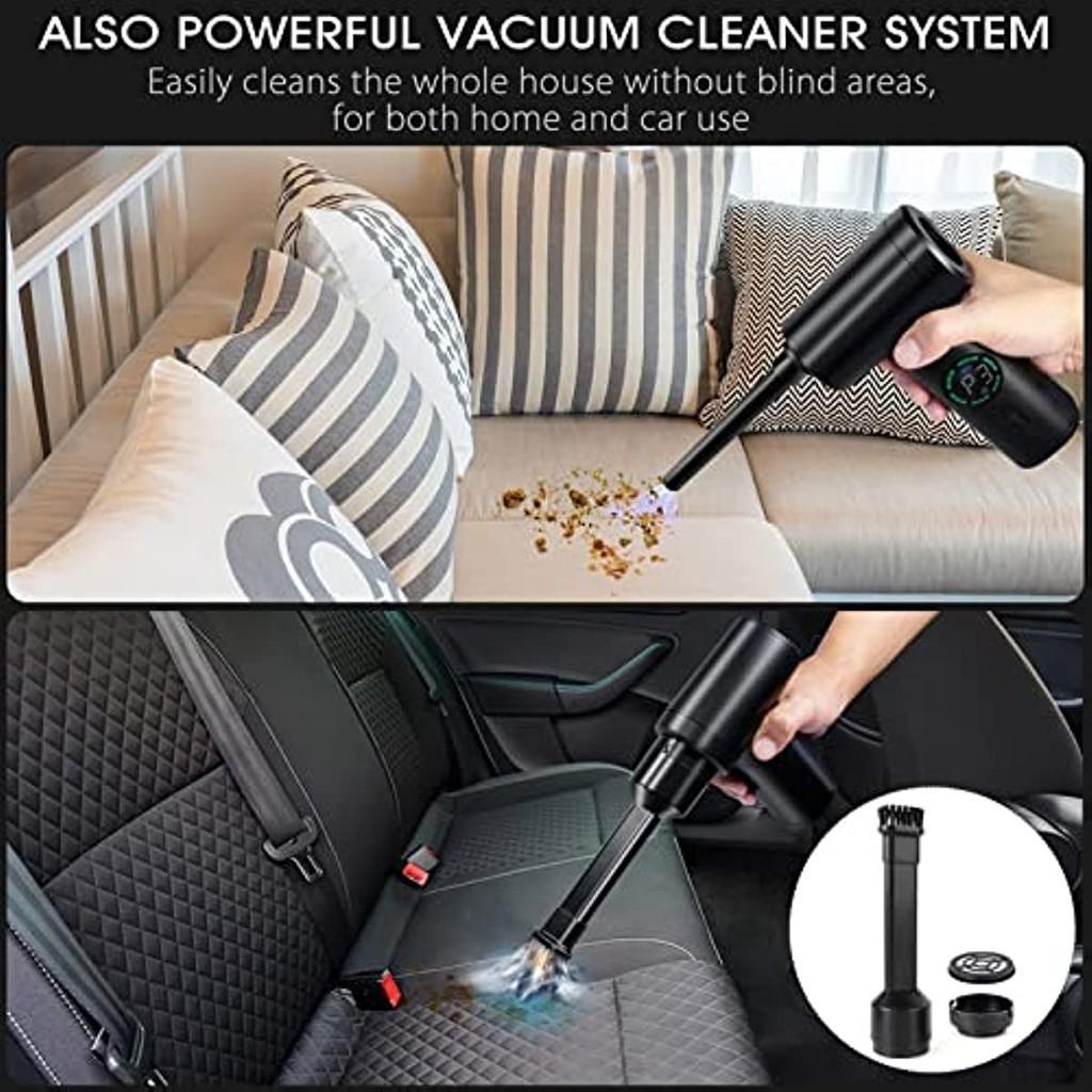 Portable Compressed Air Duster 2 In 1 Air Blower & Vacuum Cleaner Cordless Keyboard Computer Duster Blower 3.81*1.88*6.51 Inch