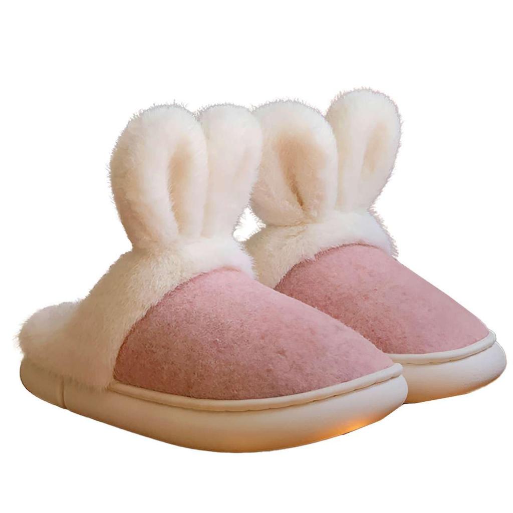 White Fang Fluffy Cotton One Size Fits RS021 Slippers, All, Comfortable, Cute, Women's, (Pink)