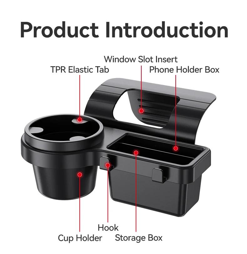 Многофункциональный автомобильный органайзер-бокс с подстаканником, подвесная полка для хранения, боковой карман для хранения на двери/окне, аксессуары для интерьера автомобиля