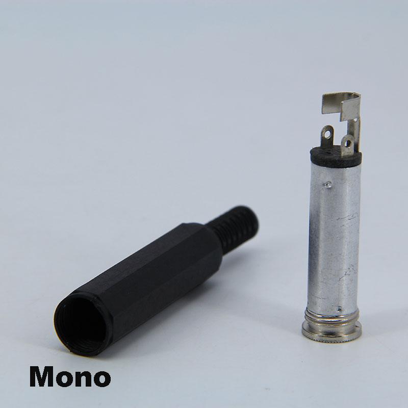 2pole 3pole 6.35mm 6.5mm Audio Male Female Mono Stereo Solder Connector Plug Socket Gold Plated Metal Amplifier Mic Converter