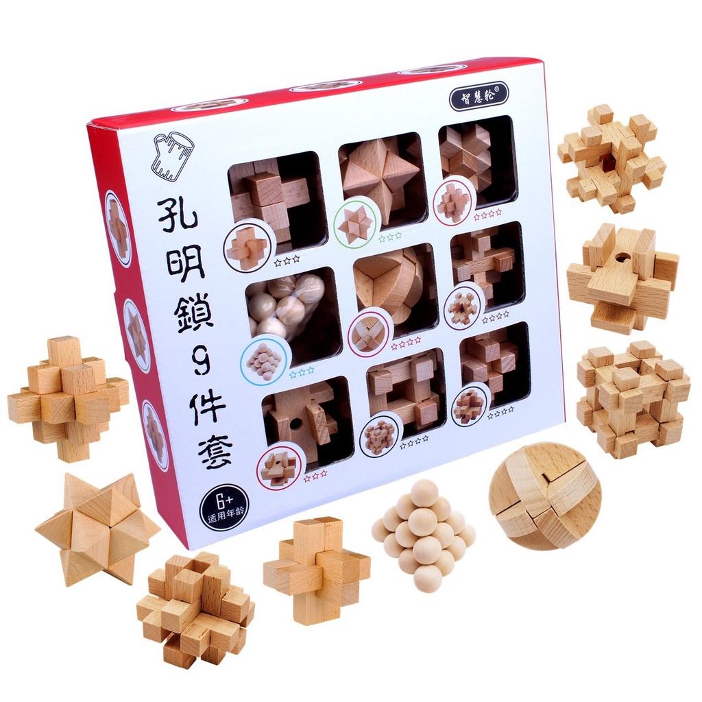 9 шт. / Компл. Китайский Kong Ming Lock Puzzle Toys Lock Set для развития и образования детей