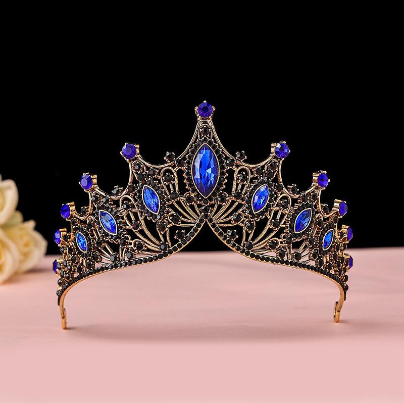 Crown Headband Large Crown Bridal Tiara Wedding Jewelry Stage Party Rhinestone Crown Accessories