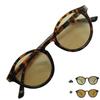 11254HC Polarized Photochromic Sunglasses for UV Darkening Cell [OTC.web] Men, Round, Boston, Stylish, Cool, Protection, (C-Yellow DM/BR Photochromic)