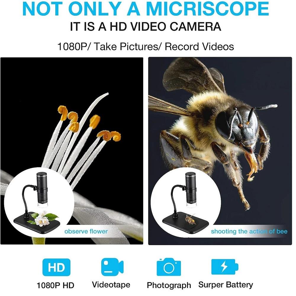 3 в 1 HD 1000X Инструменты для осмотра печатных плат Цифровой микроскоп LED USB WiFi Микроскоп Камера-микроскоп для мобильного телефона со стойкой для смартфона