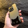 Cute Black Cat Pattern Electroplate IMD Phone Case For Samsung Galaxy S25 S24 S23 S22 S21 Ultra Plus A13 A14 A23 A15 A16 Cover