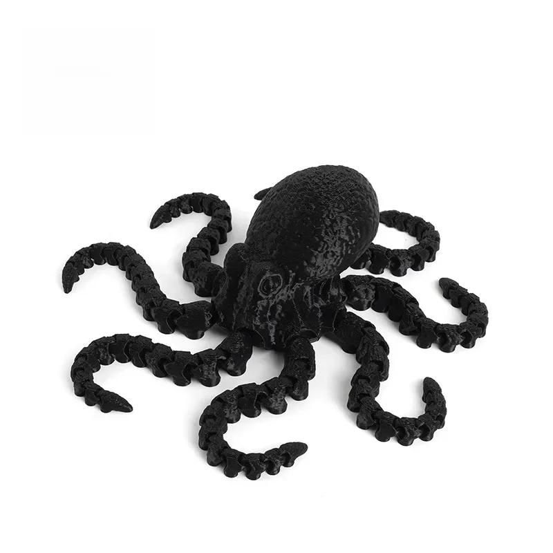 1pc 3D Printed Octopus Ornament Creative Animal Landscape Decorations Simulated Octopus Desktop Home Model Party Children's Gift