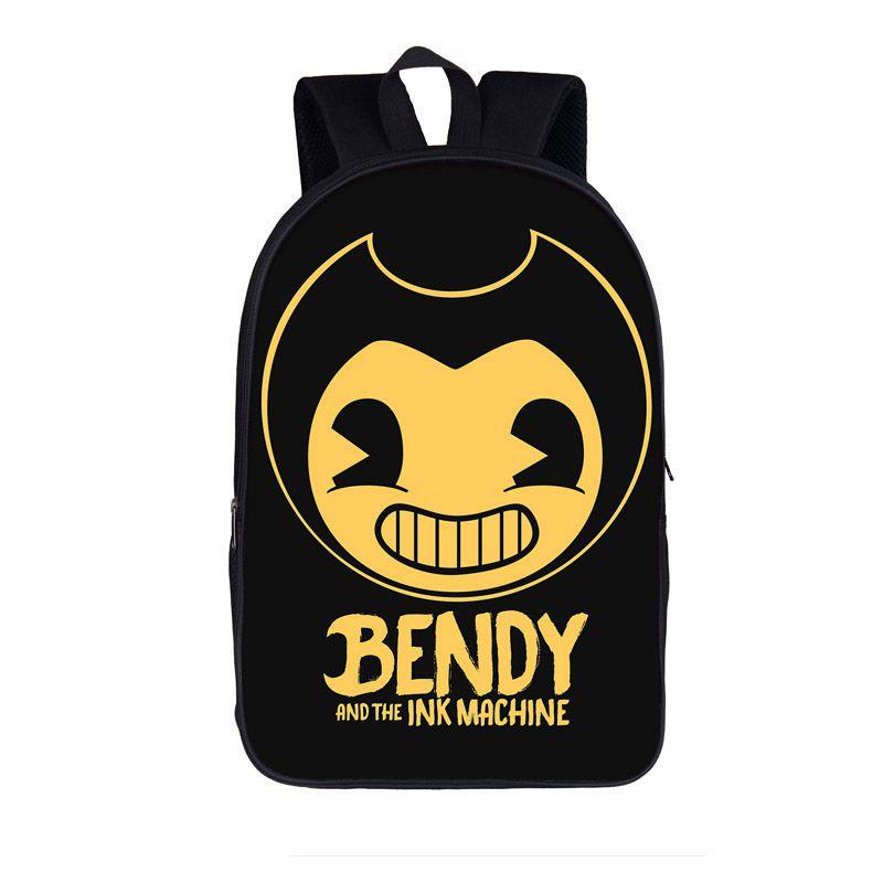 Мультяшный школьный рюкзак Bendy and the Ink Machine для детей, идеально подходящий для приключений на открытом воздухе!