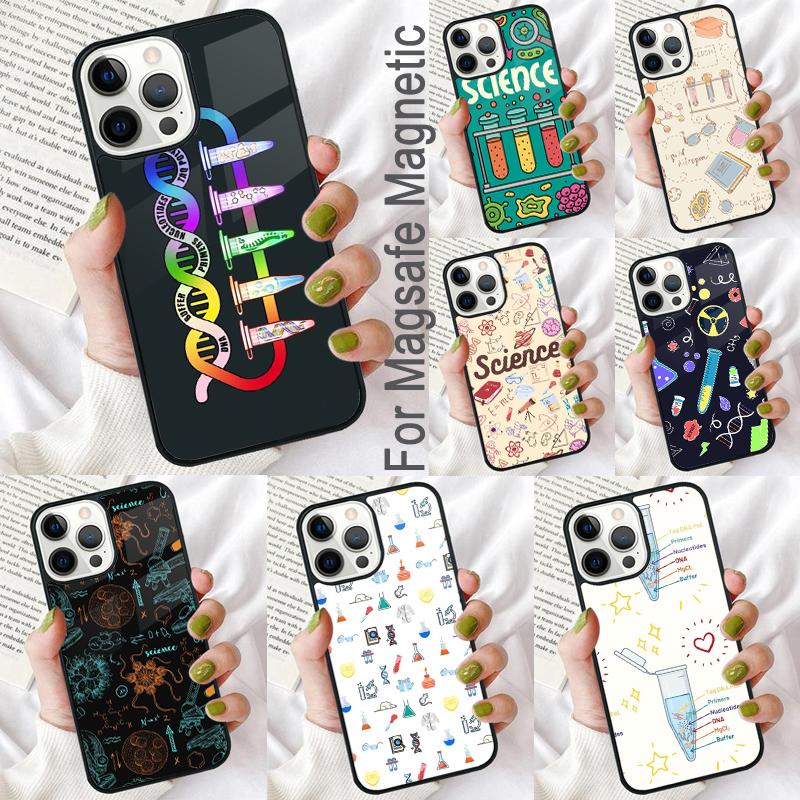 Fashion Biology Chemistry Soft Phone Case for iPhone 17 Air 16e Pro max 15 Pro 13 14 Plus 11 12 MagSafe Magnetic Coque