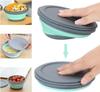 3 PCS/Set Camping Bowl Foldable Silicone Collapsible Bowl Lunch Box Salad Bowl Lid Expandable Food Storage Container Bento Box