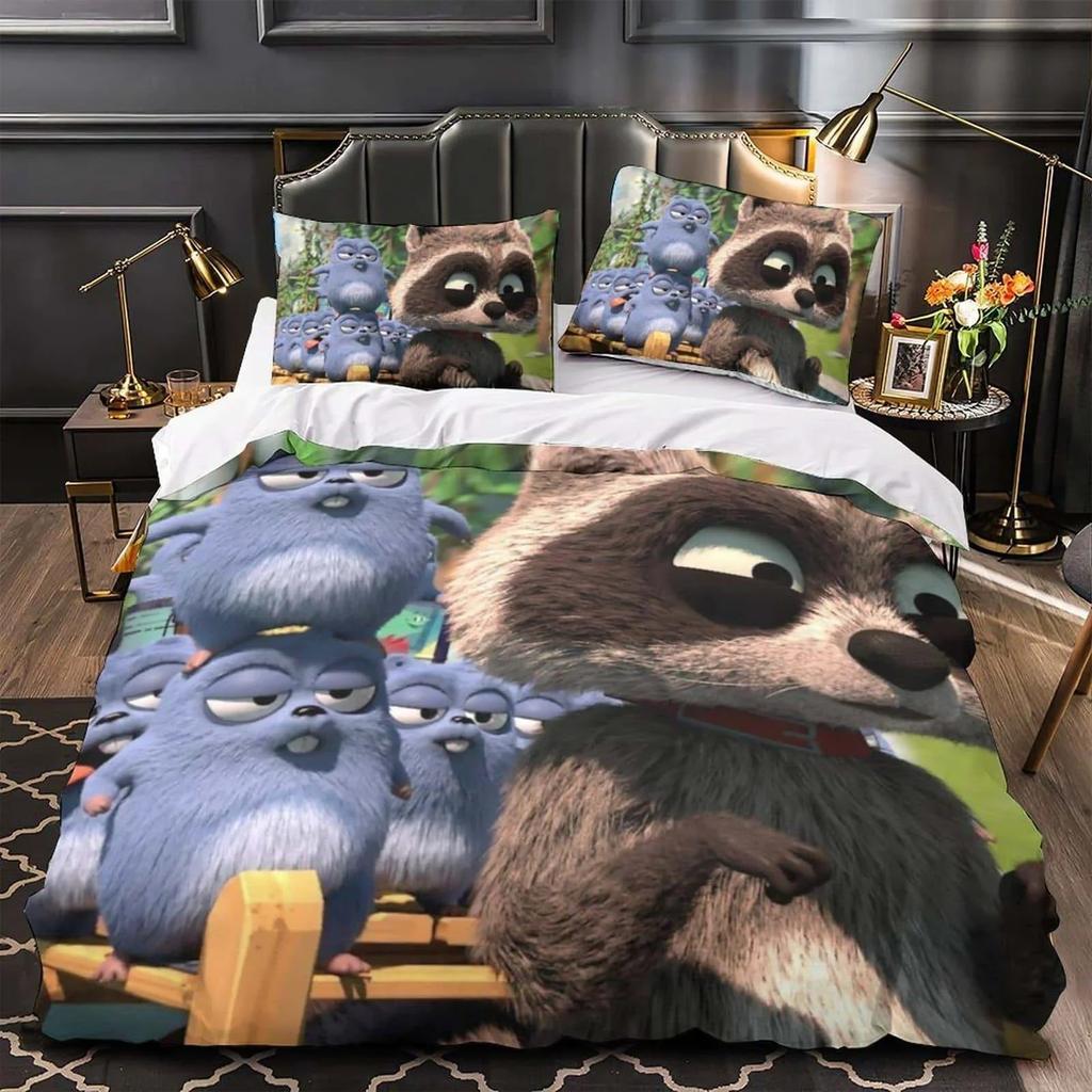 3D Printed Anime Grizzy and the Lemmings Bedding Set Single Twin Full Queen King Size Bed Set Adult Kid Bedroom Duvet Cover Sets