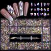 Nail Art 21 Grid Rhinestone Box Nail Art Diamond Flat Bottom Special-Shaped Diamond Nail Rhinestone Nail Art Jewelry Set