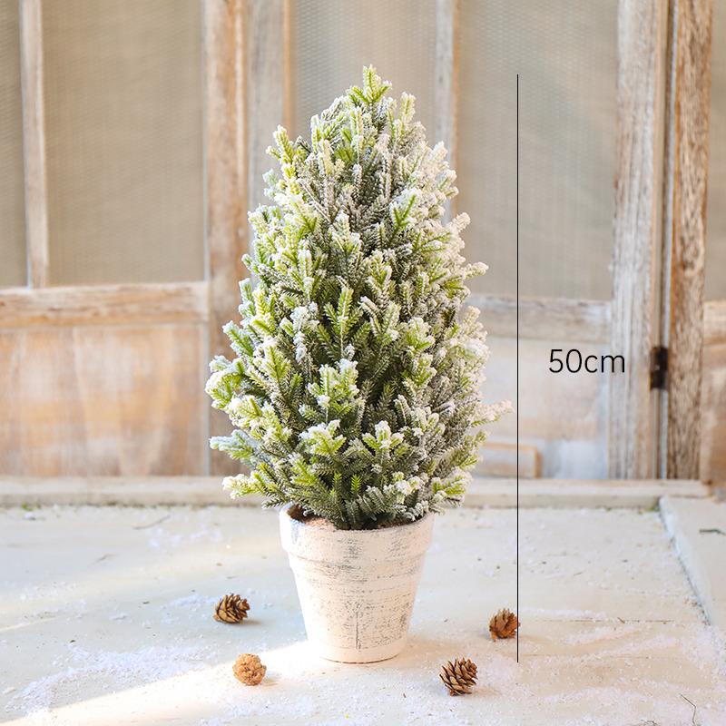 Christmas Snow Artificial White PE Tree Decoration Decor Home Party New Year Scene Shooting Ice Sculpture Museum Decoration Tree