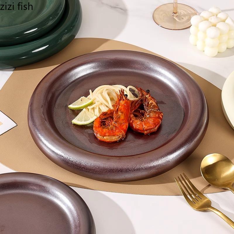 Solid Color Donuts Cake Plate Creative Ceramic Steak Plate Dessert Plate Salad Plates Sushi Plates Restaurant Display Tableware