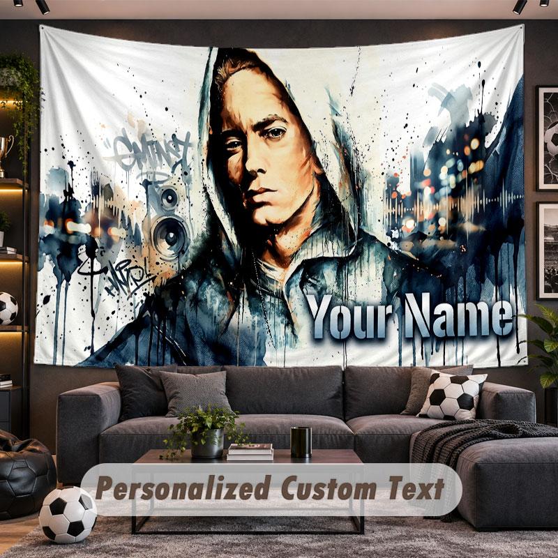 Wall Hanging Tapestry Custom NameEminem Pattern Personalized Printed Fabric Wall Decor