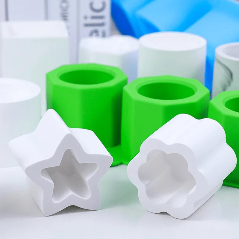 Круглый бетонный цветочный горшок с 3 отверстиями, ваза, силиконовая форма, гипсовая бетонная форма для суккулентов, цветочного горшка, DIY декор для ароматерапевтической свечи