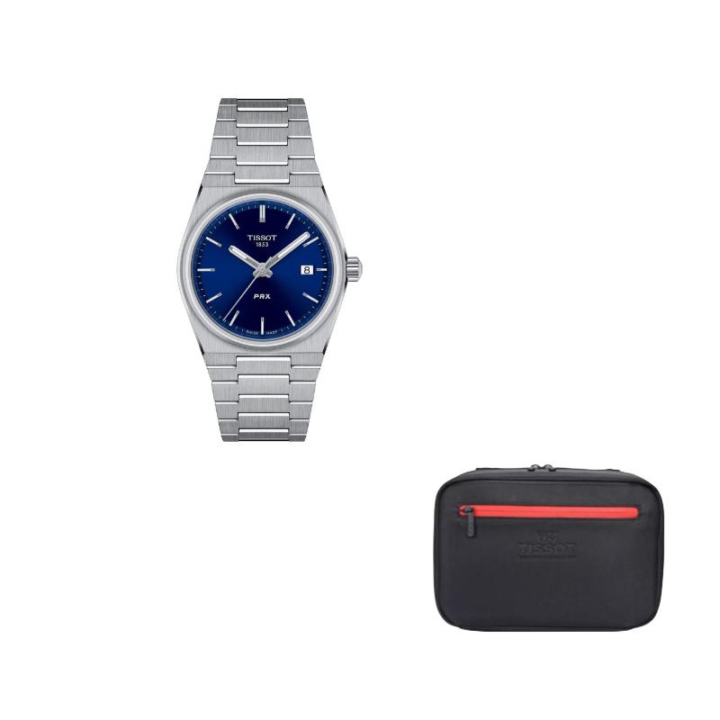 Tissot Женские кварцевые часы PRX 34,6 мм*35 мм Синий циферблат Браслет из нержавеющей стали T137.210.11.041.00