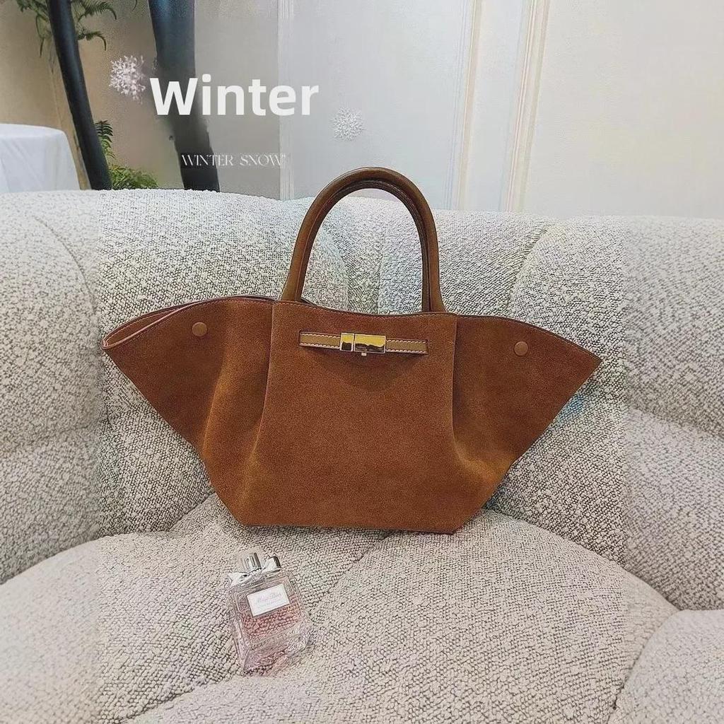 Vintage-Style Folding Basket Tote: Large Capacity Cowhide Bag for Women