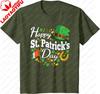 Happy St Patricks Day Shamrock Graphic Tee Breathable Cotton Short Sleeve Unisex TShirt for St Patricks Day