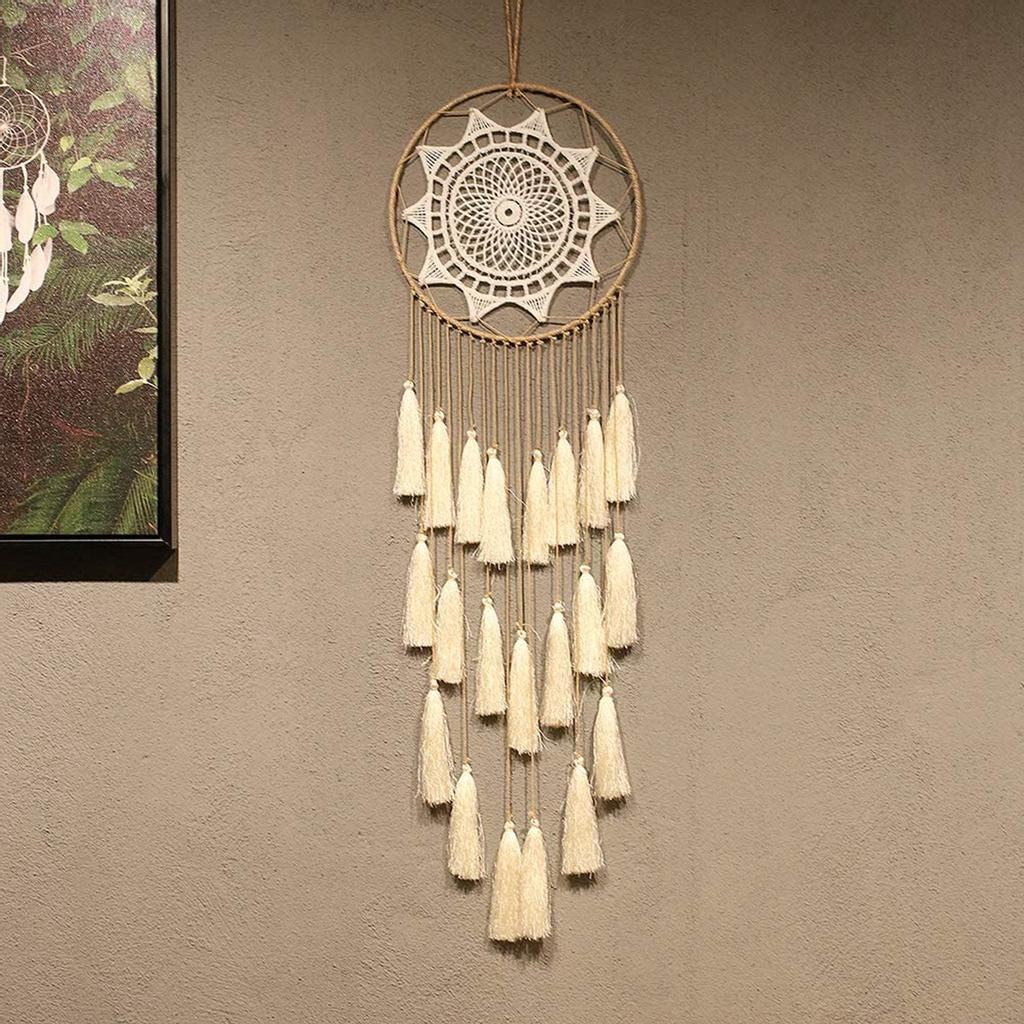Bedroom Boho Handmade Feather Wall Hanging Tassel Macrame Tapestry Blanket Dream Catcher