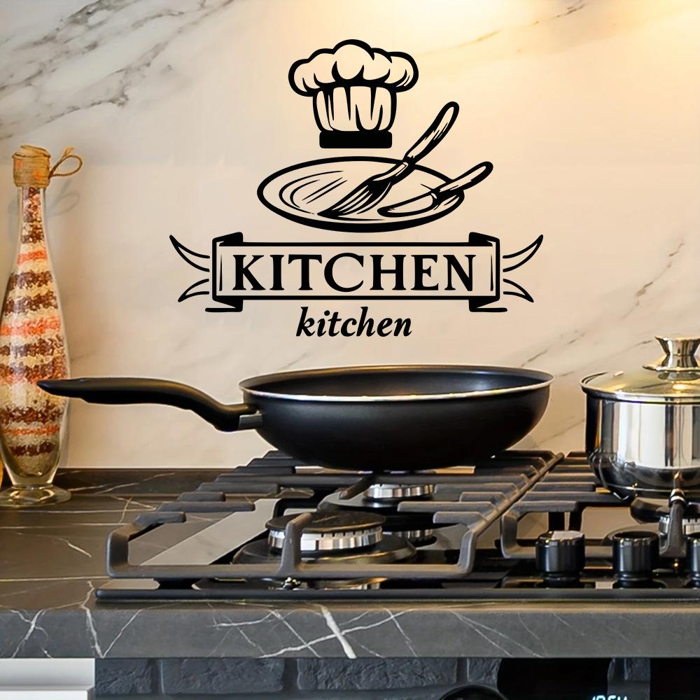 Creative Chef's Hat and Tableware Pattern Stickers for Kitchen Wall Decoration, Kitchen Wall Beautification Stickers