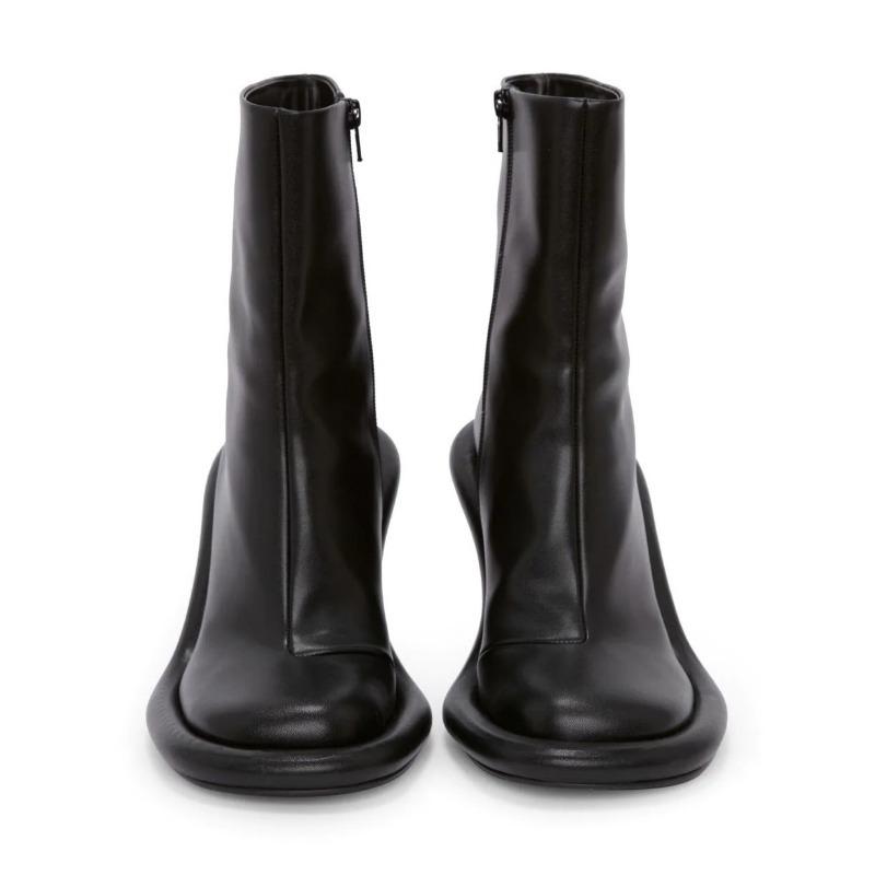 Модные осенне-зимние новые синие джинсовые короткие ботинки в европейско-американском стиле, на высоком каблуке, на толстой подошве, с круглым носком, с боковой молнией, женская обувь, размеры 35-43