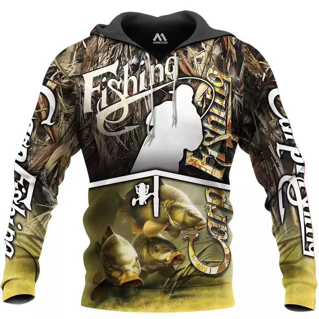 Men's and women's same 3D digital printing hooded sweater Fishing Luya lover pattern outdoor sports sweater