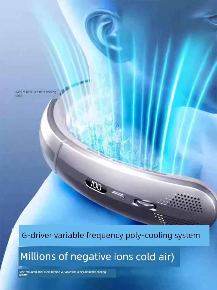 German Neck-Hanging Fan with Ultra-Long Battery Life, 2026 New Model, Portable Neck-Hanging Fan for Office, Home, and Outdoor Use