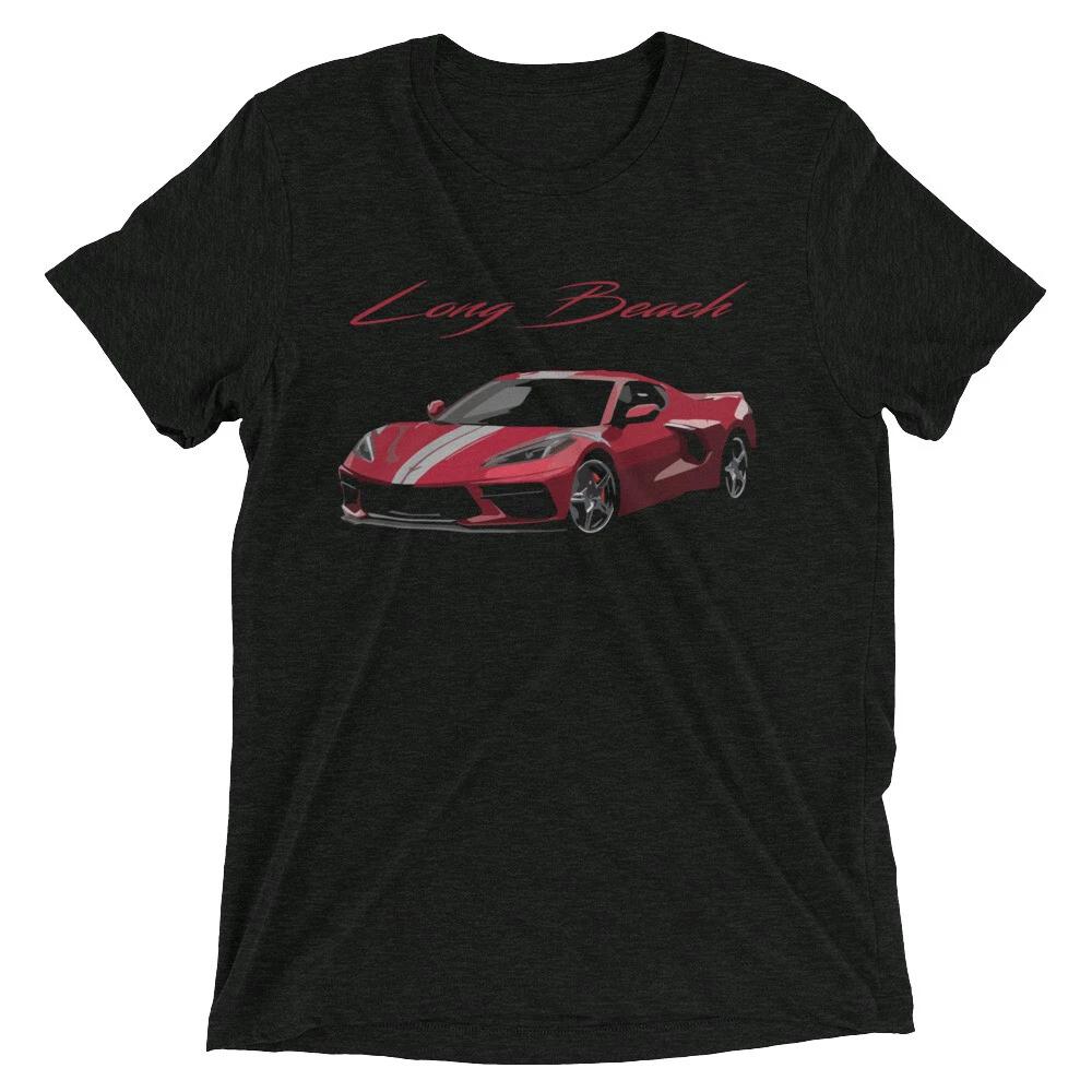 2020 2021 Long Beach Red vette C8 Short sleeve tri-blend t-shirt