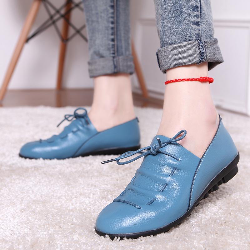 Туфли женские вечерние женские туфли на плоской подошве из натуральной кожи базовые женские туфли на шнуровке весенне-осенние туфли fgb5