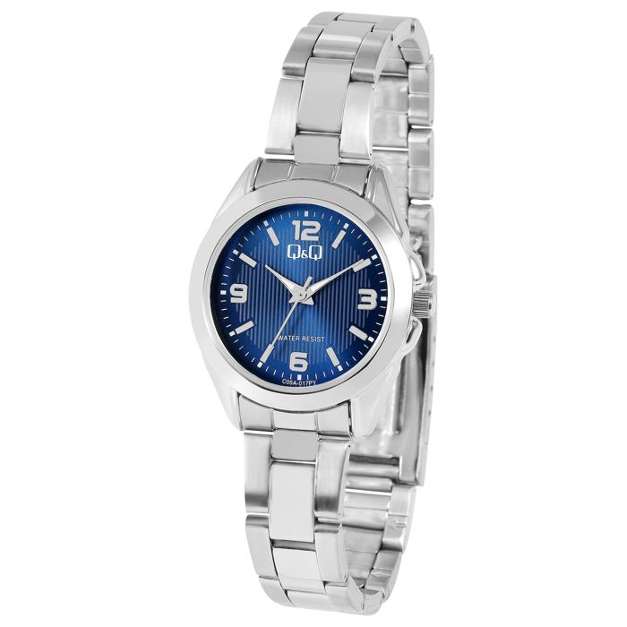Montre femme - Q&amp;Q - C05A-017PY - Acier inoxydable argenté - Cadran bleu - Étanchéité 3 ATM