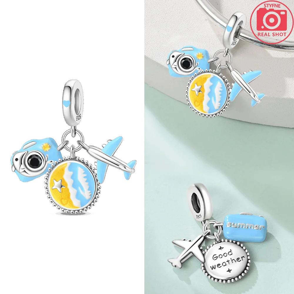 Шармы из 100% меди подходят для оригинального нового летнего браслета с кокосовым пляжем для путешествий с ИИ-роботом, для изготовления ювелирных изделий своими руками, женский подарок