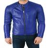 Мужская синяя куртка из натуральной кожи