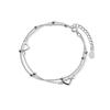 925 Sterling Silver Double Love Heart Hollow Round Beads Bracelet Female Fashion Romantic Jewelry Classic