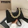 Diamond Pattern Women Underarm Bag Vintage Design PU Leather Ladies Small Shoulder Bags Female Tote Baguette Purse Handbags