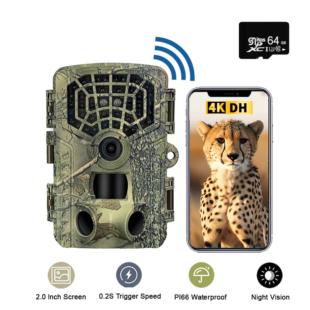 Wifi Hunting Camera Wildlife Trail Camera Hd Low Glow Arction 48mp 4k Ip65 Waterproof Outdoor Po Trap With Night Vision