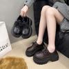 British Style Thick Heel Platform Small Leather Shoes Women's 2025 New Spring and Autumn with Skirt Round Head Lace-up Mary Jane Single Shoes Women