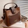 Retro Brown Bucket Bag: 2025 Spring Shoulder and Crossbody Women's Fashion Handbag