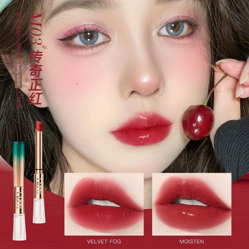 Li Jiaqi Recommend Non-Fading No Stain on Cup Moisturizing Cinnamon Milk Tea Frozen Lime Red Tea Lipstick Genuine Goods Plain White