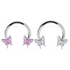 2Pcs 16G Stainless Steel Butterfly Hinged Septum Ring BCR Horseshoe Cartilage Daith Helix Rook Conch Piercing Jewelry