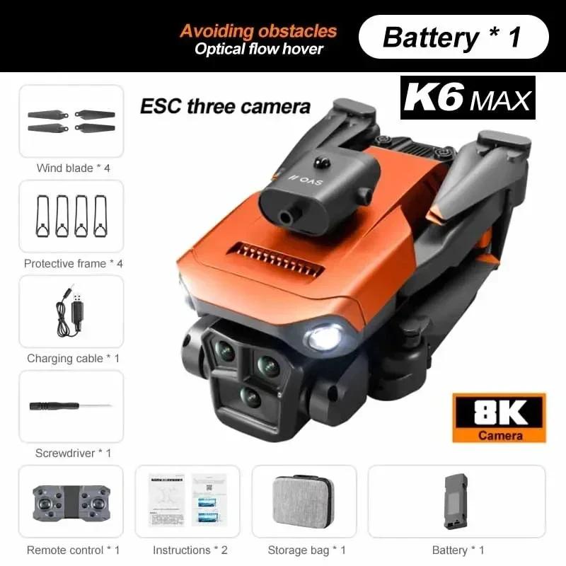 K6 Max Drone 8K WIFI GPS Professinal Three Cameras Wide Angle Optical Flow Four-way Obstacle Avoidance Quadcopter