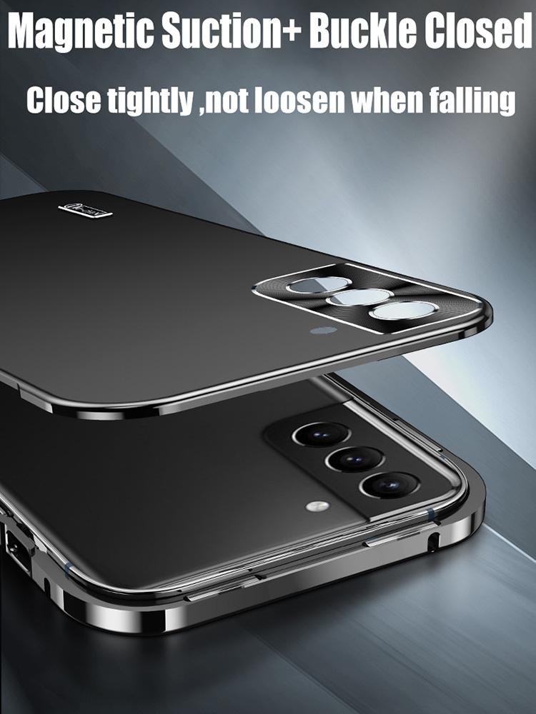 Модный магнитный металлический алюминиевый чехол-книжка для Samsung Galaxy S25 S24 S23 S22 S21 Ultra, ударопрочный чехол