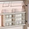 Layered Bathroom Mirror Cabinet with Drawer and Built-in Shelf for Cotton Pads Storage
