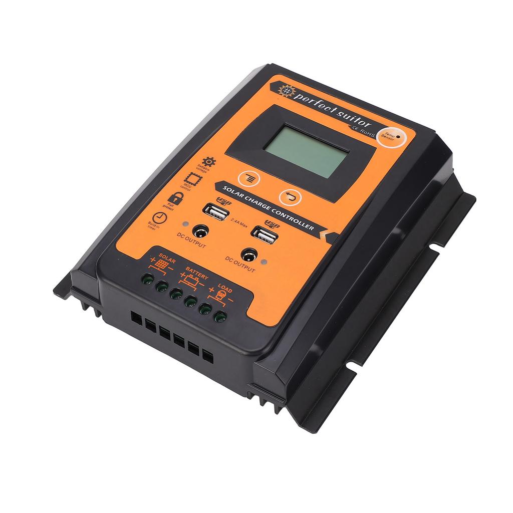LCD Солнечный контроллер заряда-разряда Регулятор солнечной панели Двойной выход USB 12 В 24 В